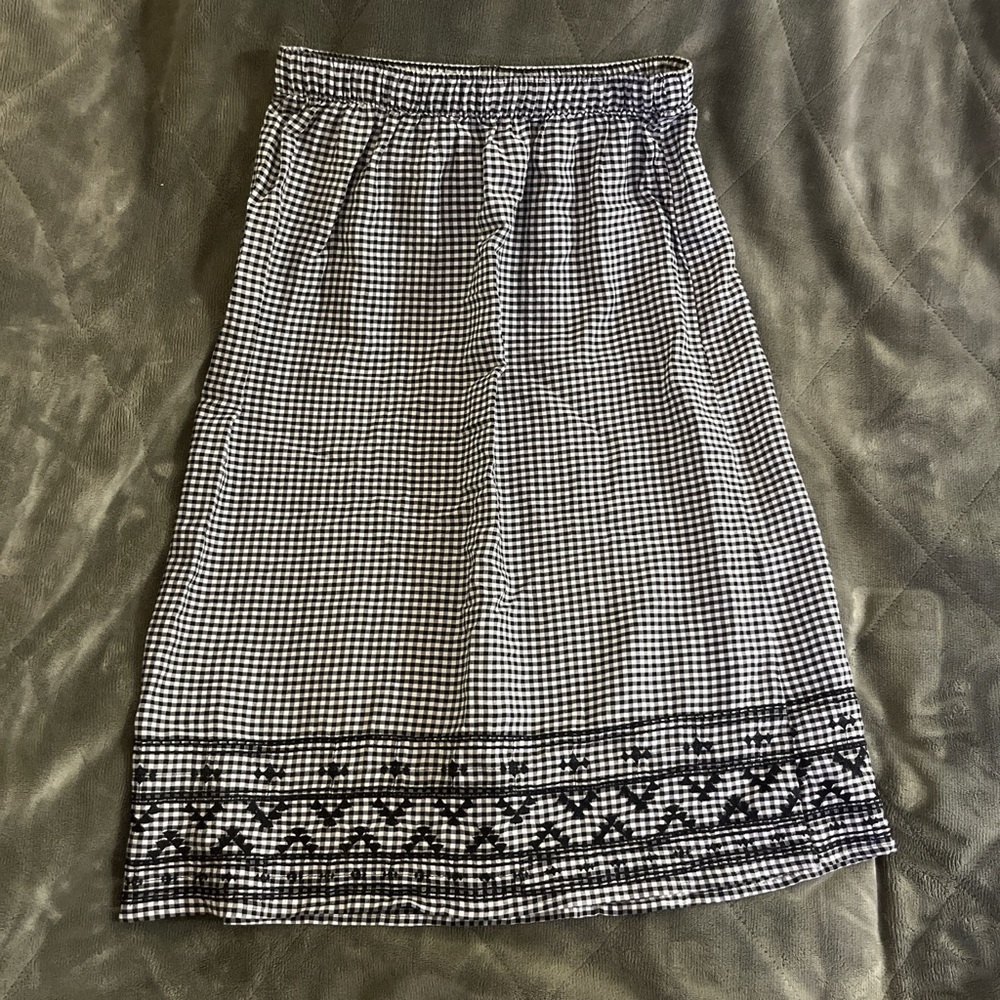 Classic Black and White Gingham Skirt